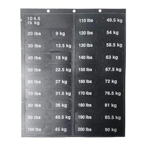 Gewichtsstapel-Etiketten, 4,5 kg bis 90 kg, Fitnessgeräte, Gewichtsaufkleber, Gewichtsblock-Aufkleber von Piceioep