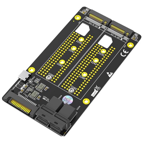 Piceioep NVME HDDS Adapter Zwei NVME M Schlüssel Zu Zwei SFF-8643 Risers Board Mit SATAS Typ C Netzteil 2232 2242 2260 80 Piceioep NVME HDDS Adapter Zwei NVME M Schlüssel Zu Zwei SFF-8643 Risers Board Mit SATAS Typ C Netzteil 2232 2242 2260 80 von Piceioep