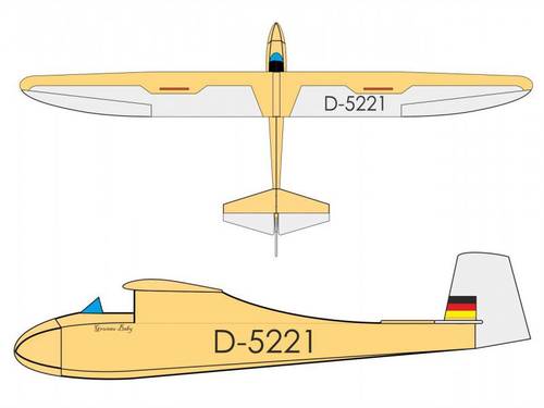Pichler Grunau Baby (Antik) RC Segelflugmodell ARF 2500mm von Pichler