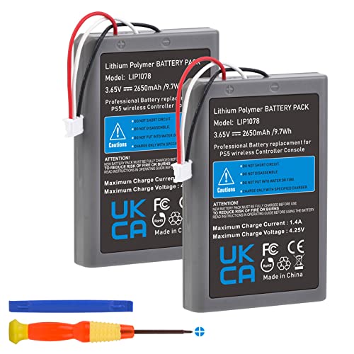 Pickle Power 2 X 2650mAh PS5 Controller Akku, LIP1078 Akku Ersatz für Sony Playstation 5 DualSense CFI-ZCT1W Wireless Controller Pickle Power 2 X 2650mAh PS5 Controller Akku, LIP1078 Akku Ersatz für Sony Playstation 5 DualSense CFI-ZCT1W Wireless Controller von Pickle Power