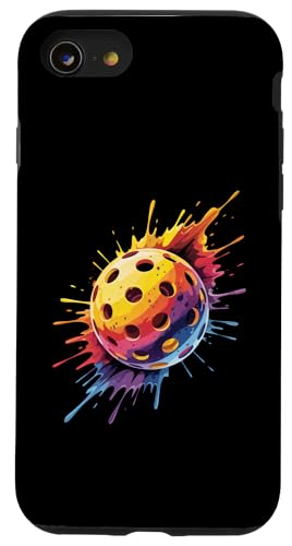 Pickleball Bunte Farbspritzer Kunst Sport Männer Frauen Hülle für iPhone SE (2020) / 7 / 8 von PickleballAxis1