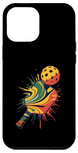 Pickleball Sport Farbspritzer Kunst bunt Jungen Mädchen Kinder Hülle für iPhone 12 Pro Max von PickleballAxis1