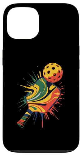 Pickleball Sport Farbspritzer Kunst bunt Jungen Mädchen Kinder Hülle für iPhone 13 von PickleballAxis1
