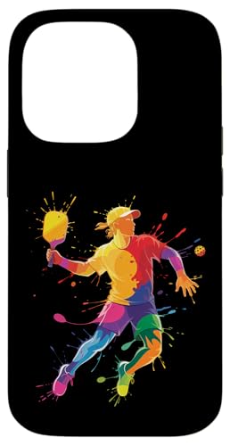 Pickleball Sport Farbspritzer Kunst bunt Jungen Mädchen Kinder Hülle für iPhone 14 Pro von PickleballAxis1