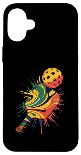 Pickleball Sport Farbspritzer Kunst bunt Jungen Mädchen Kinder Hülle für iPhone 16 Plus Pickleball Sport Farbspritzer Kunst bunt Jungen Mädchen Kinder Hülle für iPhone 16 Plus von PickleballAxis1