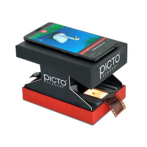 PictoScanner – Scannen und Speichern Ihrer 24x36 mm Negative und Dias mit Ihrer Smartphone-Kamera. Der Faltbare und praktische Scanner ist aus kräftiger Pappe hergestellt und mit LED-Licht Versehen. von PictoScanner