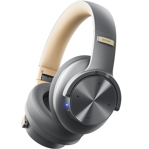 ETRSAIRL Picun B8 Bluetooth-Kopfhörer, 120H Spielzeit, kabellos, Bluetooth mit 3 EQ-Modi, niedrige Latenz, Freisprechanrufe, Over-Ear-Kopfhörer für Reisen, Zuhause, Büro, Handy, PC (Grau und Gold) ETRSAIRL Picun B8 Bluetooth-Kopfhörer, 120H Spielzeit, kabellos, Bluetooth mit 3 EQ-Modi, niedrige Latenz, Freisprechanrufe, Over-Ear-Kopfhörer für Reisen, Zuhause, Büro, Handy, PC (Grau und Gold) von Picun