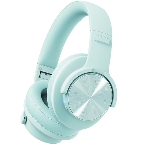 Picun B8 Bluetooth Over Ear Kopfhörer, 120H Spielzeit mit 3 EQ Modi, Niedrige Latenz, Freisprecheinrichtung, Tiefer Bass für Reisen, Zuhause, Büro & PC (Cyan) von Picun