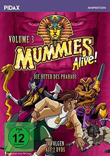 Mummies Alive - Die Hüter des Pharaos, Vol. 3 / 14 weitere Folgen der Kult-Zeichentrickserie (Pidax Animation) [2 DVDs] von Pidax Film- und Hörspielverlag (Alive AG)