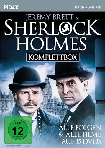 Sherlock Holmes (mit Jeremy Brett) - Komplettbox / Alle Folgen und alle Filme der beliebten Adaption mit Jeremy Bret (Pidax Serien-Klassiker) [12 DVDs] von Pidax Film- und Hörspielverlag
