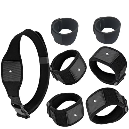 Ganzkörper Tracker Gurt für HTCvivetracker 3.0, VR Verstellbarer Gurt Hand und Fuß, Handgelenkschlaufe Hüftgurt (7-teiliges Set) von Pidynx