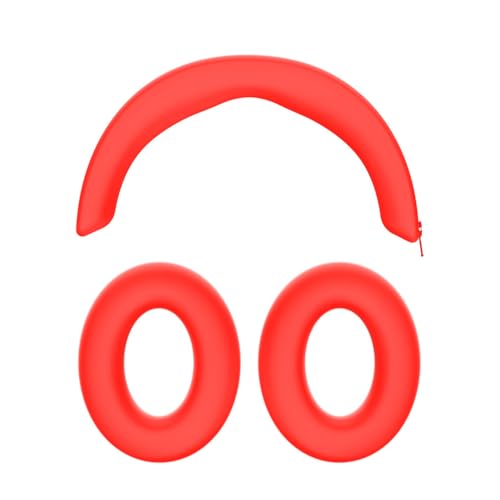 Silikon-Schutzhülle-Set für Sennheiser Momentum 4 Kopfhörer, Ohrkappen und Kopfbandabdeckung (rot) von Pidynx