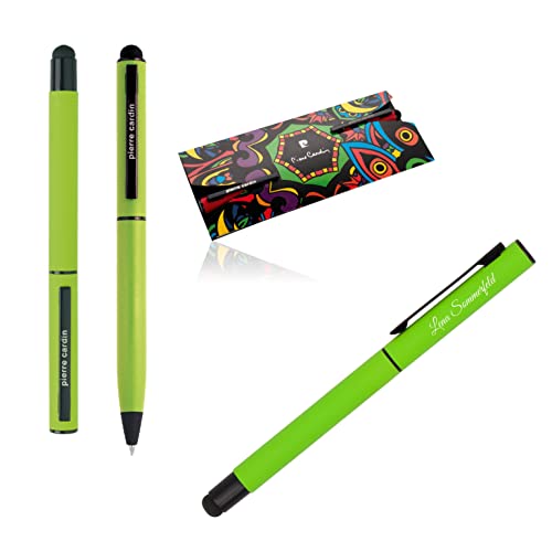 Pierre Cardin® CELEBRATION Set aus Kugelschreiber und Rollerball Pen mit Gravur Premium Stift | Geschenkbox | blaue Mine | personalisiertes Geschenk | graviert | Jahrestag | Geburtstag (Grün) von Pierre Cardin