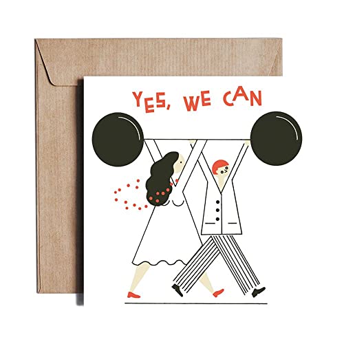 Pieskot Einzigartige grafische Einladungs-Liebes-Hochzeits-Gruß-Karte Lustige Jahrestags-Karten mit Umschlag, Yes We can! von Pieskot