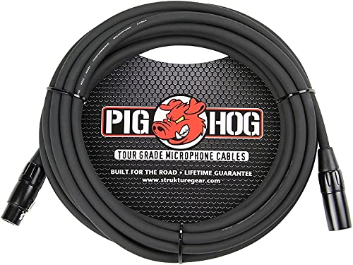 Pig Hog PHM15 Hochleistungs-Mikrofonkabel, 8 mm, XLR, 4,5 m, Schwarz von Pig Hog