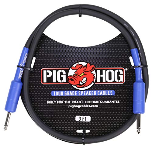 Pig Hog PHSC3 Hochleistungs-Lautsprecherkabel, 14 Gauge, 9,2 mm, 1/4 Zoll (0,64 cm), 90 cm von Pig Hog