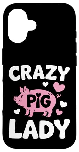 Schwein Crazy Pig Lady Hülle für iPhone 16 Schwein Crazy Pig Lady Hülle für iPhone 16 von Pig Pigs Farm Animal