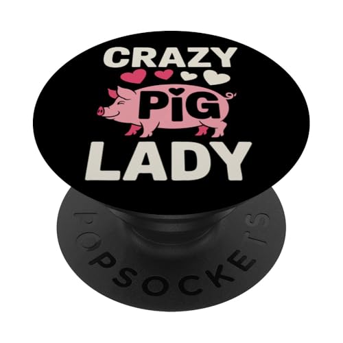 Schwein Crazy Pig Lady PopSockets Klebender PopGrip Schwein Crazy Pig Lady PopSockets Klebender PopGrip von Pig Pigs Farm Animal