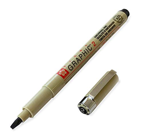 Sakura Pigma GRAPHIC – Pigment Kalligraphie-Stifte – 3 Stück – 2.0 mm – schwarz Sakura Pigma GRAPHIC – Pigment Kalligraphie-Stifte – 3 Stück – 2.0 mm – schwarz von Pigma