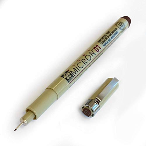 Sakura Pigma Micron, Pigment-Fineliner - 0,1 mm, Sepia, 1 Stück von Pigma