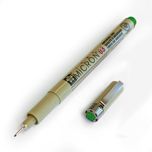 Sakura Pigma Micron – Pigment Fineliner, 0,3 mm, grün [3 Stück] von Pigma