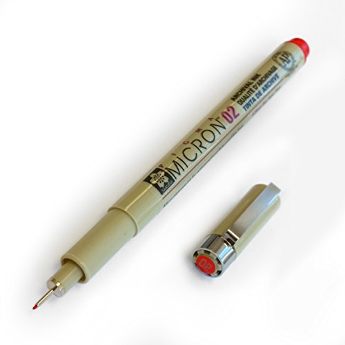 Sakura Pigma Micron – Pigment Fineliner – 0,2 mm – rot [3 Stück] von Pigma