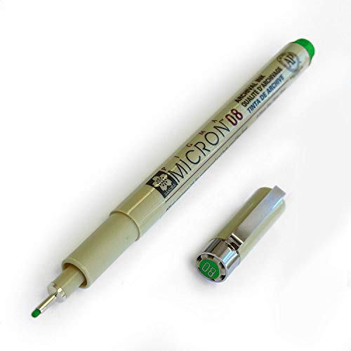 Sakura Pigma Micron – Pigment Fineliner – 0,8 mm – grün [3 Stück] von Pigma