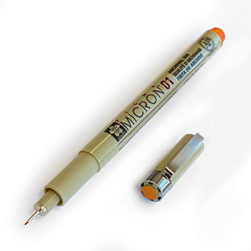 Sakura Pigma Micron – Pigment Fineliner – Single – 0,1 mm – Orange von Pigma