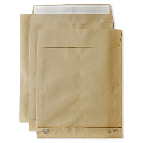 Pigna Envelopes 250 Müllbeutel Multi-Strip extra 300 x 400 cm mit Seitenfalten von 4 cm und quadratischem Boden aus recyceltem Kraftpapier Havanna FSC 120 g von Pigna Envelopes