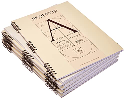 Pigna Maxi Spiralisiertes Notizbuch Architekt, A4, 22x29,7 cm, Papier 100 gsm, innen 10, Quadrat 1 cm, mit Mikroperforation, 10 Stück von Pigna