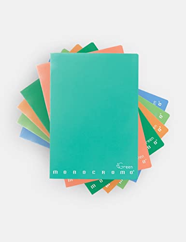 Pigna 02309781R Notizbuch Maxi Monochrom grün 80 Blatt, liniert ohne Rand, 10 Stück von Pigna