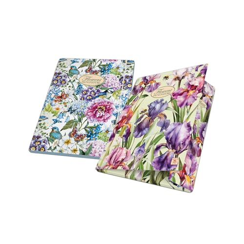 Pigna, Mappe mit Gummiband NATURBLUMEN, flacher Rücken, Format 26x34,5 cm, 6er-Pack von Pigna