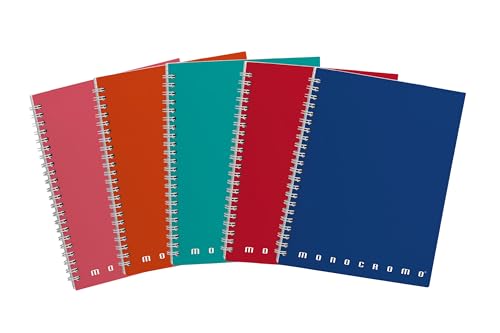 Pigna Maxi Monochrome Spiral gebundene Notizbücher, 4M innen, 4 mm Quadrate, ohne Löcher, mit Mikroperforation, 80 g Papier, A4 Format 22X29,7 cm. 5 von Pigna