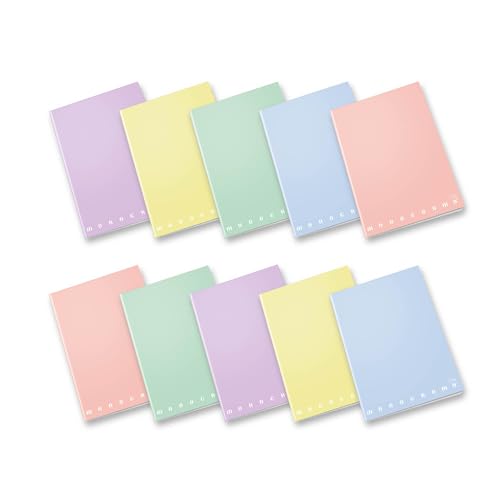 Pigna Monocromo Pastel, Heft, DIN A4, 40 Blätter Monocromo PASTEL, 10er Pack von Pigna