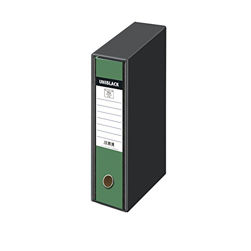 Pigna, Uniblack 8 Spine Recorder, Elegant und professionell, Ideal für Büro und Arbeitszimmer, mit grauem Etui, 28,5x33,5x8 cm, Schachtel mit 12 Stück. von Pigna