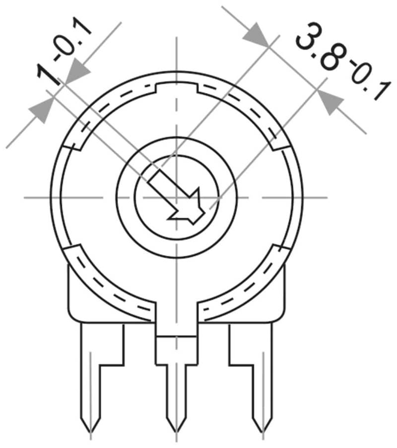 PIHER Potentiometer PT-10, 10 kΩ, liegend von Piher