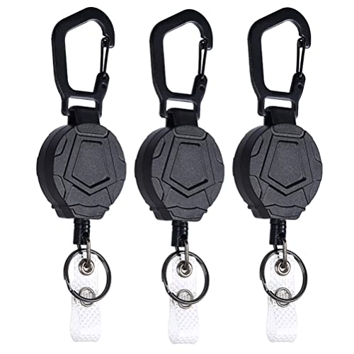 Pikioraz Schwerlastbereich Einziehbarer Schlüsselanhänger, Strapazierfähiger Karabiner-Ausweishalter, Schlüsselrolle für Hose Gürtel Rucksack (3 Stück) von Pikioraz