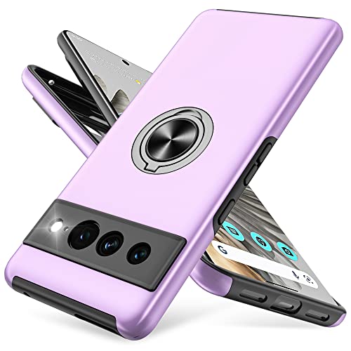 Kompatibel mit Google Pixel 7 Pro Case, Eingebetteter Ständer Militärgrad Schutzhülle Starke Stoßfestigkeit Hülle für Google Pixel 7 Pro Violett von Pilaru