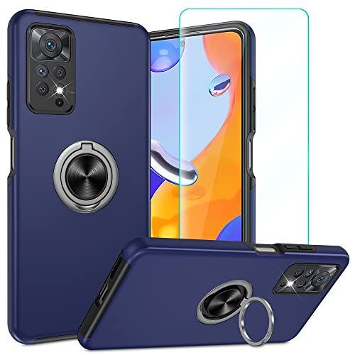 Kompatibel mit Xiaomi Redmi Note 11 Pro/Note 11 Pro 5G Hülle, Eingebetteter Ständer Xiaomi Redmi Note 11 Pro hülle Starke Stoßfestigkeit Handyhülle Redmi Note 11 Pro Blau von Pilaru