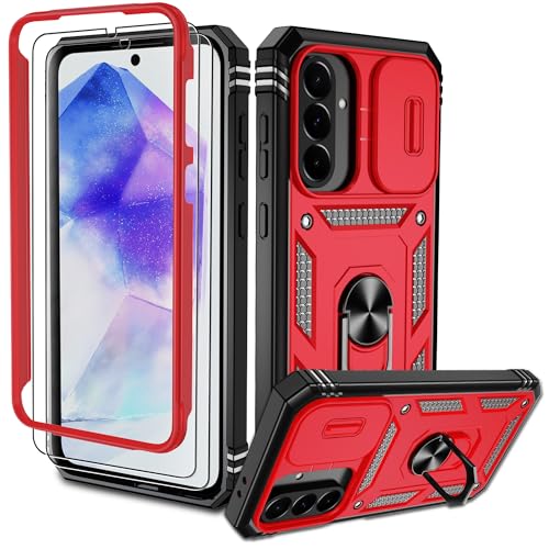 Pilaru Hülle für Samsung Galaxy A56 5G,Kameraschutz Handyhülle mit 2 Stück Schutzfolie,Militär Stoßfest Schutzhülle Outdoor Kratzfest Handy Hüllen für Samsung A56,Rot Schwarz Pilaru Hülle für Samsung Galaxy A56 5G,Kameraschutz Handyhülle mit 2 Stück Schutzfolie,Militär Stoßfest Schutzhülle Outdoor Kratzfest Handy Hüllen für Samsung A56,Rot Schwarz von Pilaru