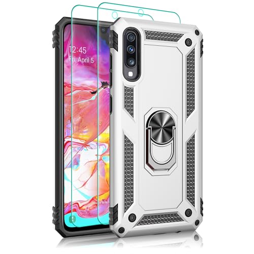 Pilaru Hülle für Samsung Galaxy A70/A70S Handyhülle, mit 2 Stück Schutzfolie, 360° Drehhalter Ring Kratzfest Outdoor Militär Stoßfest Schutzhülle für Samsung A70/A70S,Silber Pilaru Hülle für Samsung Galaxy A70/A70S Handyhülle, mit 2 Stück Schutzfolie, 360° Drehhalter Ring Kratzfest Outdoor Militär Stoßfest Schutzhülle für Samsung A70/A70S,Silber von Pilaru