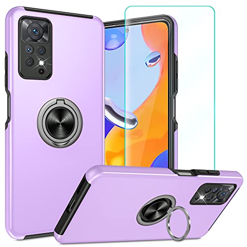 Pilaru Kompatibel mit Xiaomi Redmi Note 11 Pro/Note 11 Pro 5G Hülle, Eingebetteter Ständer Xiaomi Redmi Note 11 Pro hülle Starke Stoßfestigkeit Handyhülle Redmi Note 11 Pro Violett von Pilaru