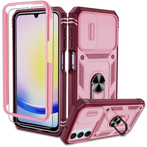 Pilaru Samsung Galaxy A25 5G Hülle, A25 Kameraschutz Handyhülle mit 1 Stück Schutzfolie, 360° Drehhalter Ring Schutzhülle Militär Stoßfest Kratzfest Outdoor Handy Hüllen für Samsung A25-Rosa Pilaru Samsung Galaxy A25 5G Hülle, A25 Kameraschutz Handyhülle mit 1 Stück Schutzfolie, 360° Drehhalter Ring Schutzhülle Militär Stoßfest Kratzfest Outdoor Handy Hüllen für Samsung A25-Rosa von Pilaru