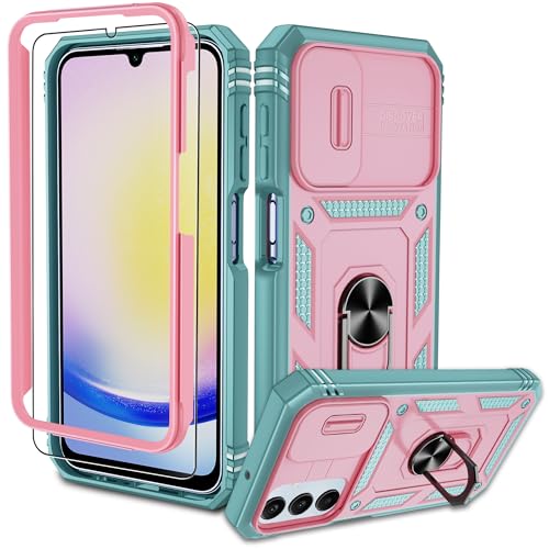 Pilaru für Samsung Galaxy A25 5G Hülle, A25 Kameraschutz Handyhülle mit 1 Stück Schutzfolie, 360° Drehhalter Ring Schutzhülle Militär Stoßfest Kratzfest Outdoor Handy Hüllen für Samsung A25-Rose Grün Pilaru für Samsung Galaxy A25 5G Hülle, A25 Kameraschutz Handyhülle mit 1 Stück Schutzfolie, 360° Drehhalter Ring Schutzhülle Militär Stoßfest Kratzfest Outdoor Handy Hüllen für Samsung A25-Rose Grün von Pilaru