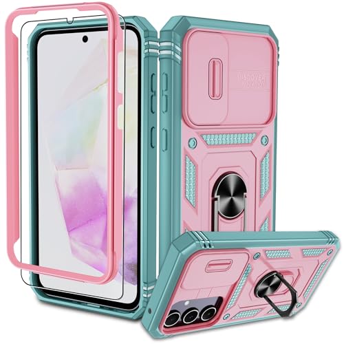 Pilaru für Samsung Galaxy A35 Hülle, A35 5G Kameraschutz Handyhülle mit 1 Stück Schutzfolie, 360° Drehhalter Ring Schutzhülle Militär Stoßfest Kratzfest Outdoor Handy Hüllen für Samsung A35-Rose Grün Pilaru für Samsung Galaxy A35 Hülle, A35 5G Kameraschutz Handyhülle mit 1 Stück Schutzfolie, 360° Drehhalter Ring Schutzhülle Militär Stoßfest Kratzfest Outdoor Handy Hüllen für Samsung A35-Rose Grün von Pilaru