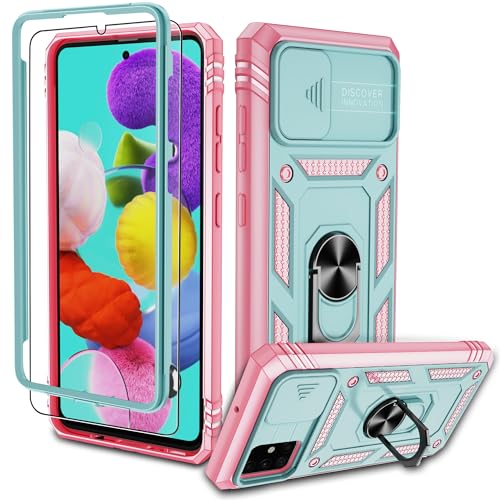 Pilaru Samsung Galaxy A51 4G Hülle, A51 4G Kameraschutz Handyhülle mit 1 Stück Schutzfolie, 360° Drehhalter Ring Schutzhülle Militär Stoßfest Kratzfest Handy Hüllen für Samsung A51 4G-Grün Rose Pilaru Samsung Galaxy A51 4G Hülle, A51 4G Kameraschutz Handyhülle mit 1 Stück Schutzfolie, 360° Drehhalter Ring Schutzhülle Militär Stoßfest Kratzfest Handy Hüllen für Samsung A51 4G-Grün Rose von Pilaru