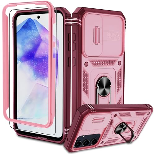 Pilaru Samsung Galaxy A55 Hülle, A55 5G Kameraschutz Handyhülle mit 1 Stück Schutzfolie, 360° Drehhalter Ring Schutzhülle Militär Stoßfest Kratzfest Outdoor Handy Hüllen für Samsung A55-Rosa Pilaru Samsung Galaxy A55 Hülle, A55 5G Kameraschutz Handyhülle mit 1 Stück Schutzfolie, 360° Drehhalter Ring Schutzhülle Militär Stoßfest Kratzfest Outdoor Handy Hüllen für Samsung A55-Rosa von Pilaru
