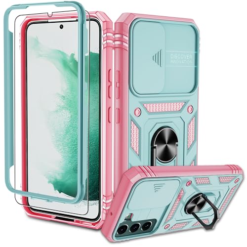 Pilaru Samsung Galaxy S22 Hülle, S22 Kameraschutz Handyhülle mit 1 Stück Schutzfolie, 360° Drehhalter Ring Schutzhülle Militär Outdoor Stoßfest Kratzfest Handy Hüllen für Samsung S22-Grün Rose Pilaru Samsung Galaxy S22 Hülle, S22 Kameraschutz Handyhülle mit 1 Stück Schutzfolie, 360° Drehhalter Ring Schutzhülle Militär Outdoor Stoßfest Kratzfest Handy Hüllen für Samsung S22-Grün Rose von Pilaru