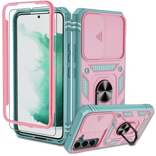 Pilaru für Samsung Galaxy S22 Hülle, S22 Kameraschutz Handyhülle mit 1 Stück Schutzfolie, 360° Drehhalter Ring Schutzhülle Militär Outdoor Stoßfest Kratzfest Handy Hüllen für Samsung S22-Rose Grün Pilaru für Samsung Galaxy S22 Hülle, S22 Kameraschutz Handyhülle mit 1 Stück Schutzfolie, 360° Drehhalter Ring Schutzhülle Militär Outdoor Stoßfest Kratzfest Handy Hüllen für Samsung S22-Rose Grün von Pilaru
