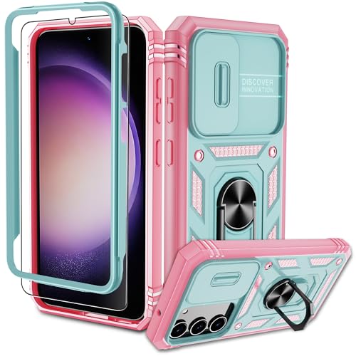Pilaru Samsung Galaxy S23 Hülle, S23 Kameraschutz Handyhülle mit 1 Stück Schutzfolie, 360° Drehhalter Ring Schutzhülle Militär Stoßfest Kratzfest Outdoor Handy Hüllen für Samsung S23-Grün Rose Pilaru Samsung Galaxy S23 Hülle, S23 Kameraschutz Handyhülle mit 1 Stück Schutzfolie, 360° Drehhalter Ring Schutzhülle Militär Stoßfest Kratzfest Outdoor Handy Hüllen für Samsung S23-Grün Rose von Pilaru